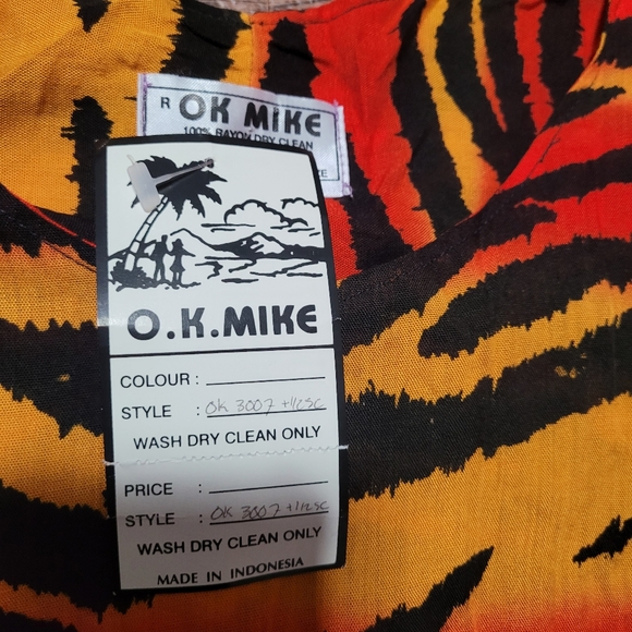 New OK Mike Womens One Size Animal Print Orange Black drop Waist Dress NWT - Picture 8 of 11